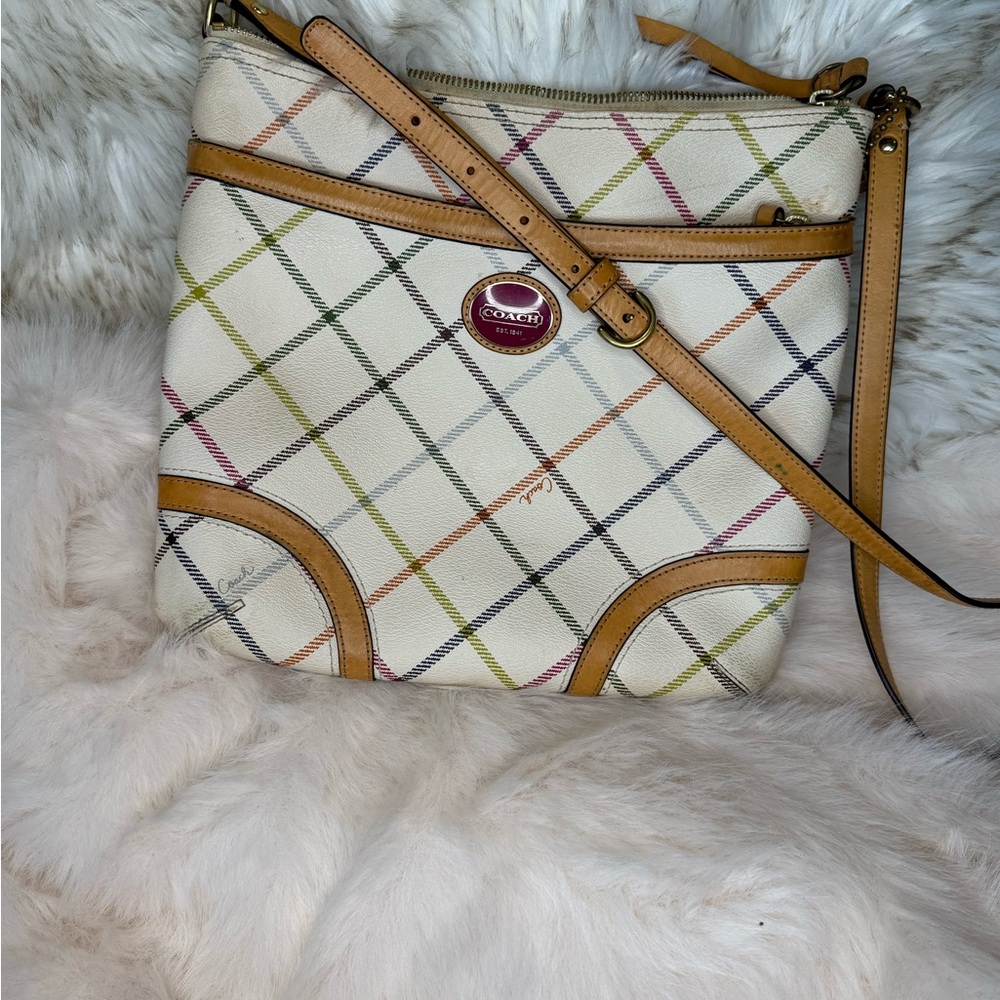 Coach Multicolor Plaid Crossbody Bag
